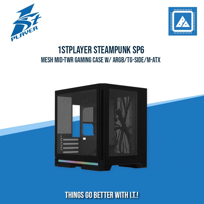 1STPLAYER STEAMPUNK SP6-G TG-FRONT MID-TWR GAMING CASE W/ ARGB/TG-SIDE/M-ATX (BLACK) 1STPLAYER STEAMPUNK SP6-G TG-FRONT MID-TWR GAMING CASE W/ ARGB/TG-SIDE/M-ATX (BLACK)